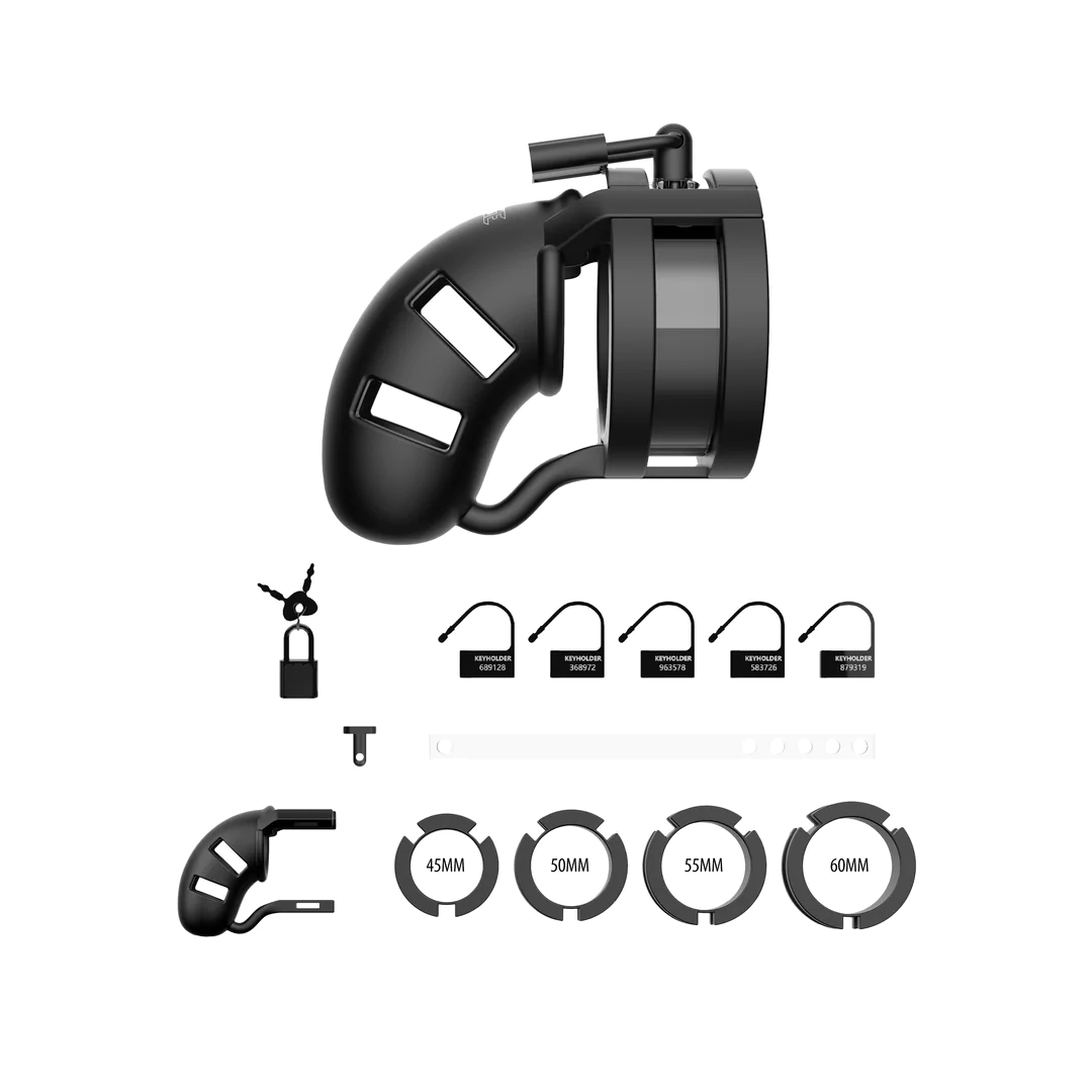 Chastity Cock Cage with Ballsplitter V18 - 3.5" / 9 cm