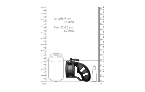 Chastity Cage V18 With Ball Splitter – Ultimate Control Black