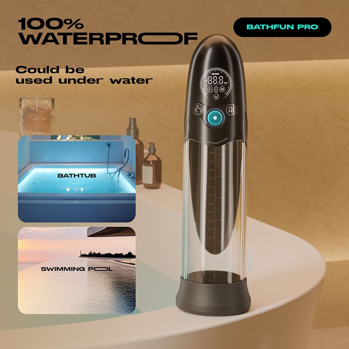 BathFun Pro Penis Pump – Waterproof & AI-controlled Pleasure