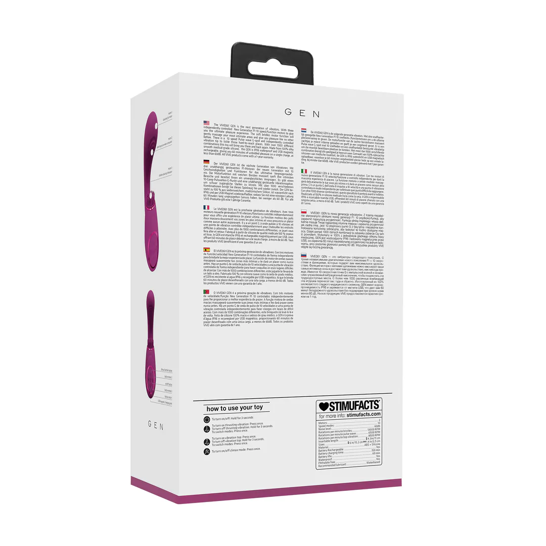 Gen - Dreifach-Motor G-Punkt Puls Vibrator - Rosa