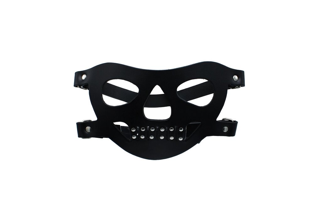 Zwart Leren Gezichtsmasker "The Bane" | Comfort & Duurzaamheid