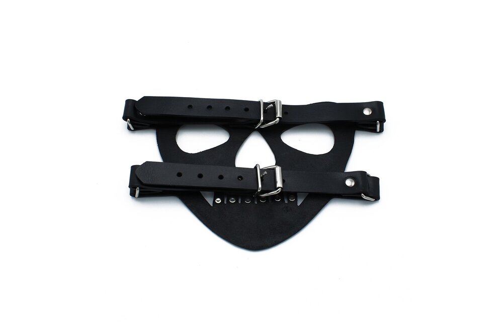 Zwart Leren Gezichtsmasker "The Bane" | Comfort & Duurzaamheid