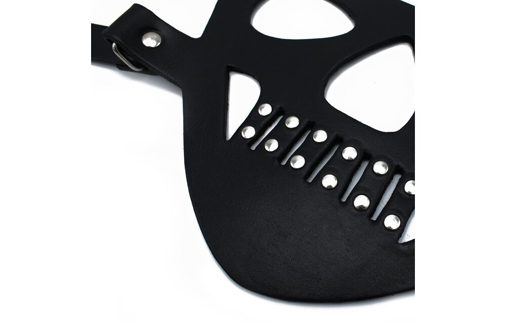 Schwarze Leder-Gesichtsmaske „The Bane“ | Komfort & Langlebigkeit