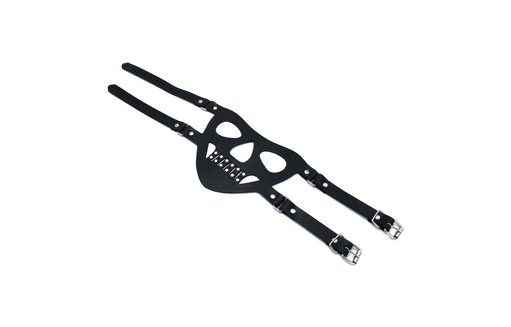 Schwarze Leder-Gesichtsmaske „The Bane“ | Komfort & Langlebigkeit