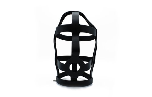 Black Leather Head Cage with Zipper