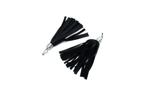 Black Leather Whip Earring – Bold & Stylish Accessory