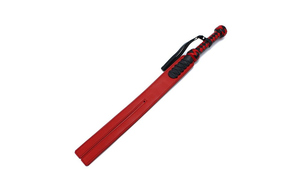 Schwarz-rote Leder-Y-Paddle-Peitsche – BDSM-Sensationen