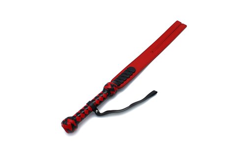 Zwart-Rode Leren Y-Paddle Zweep – Bdsm Sensaties