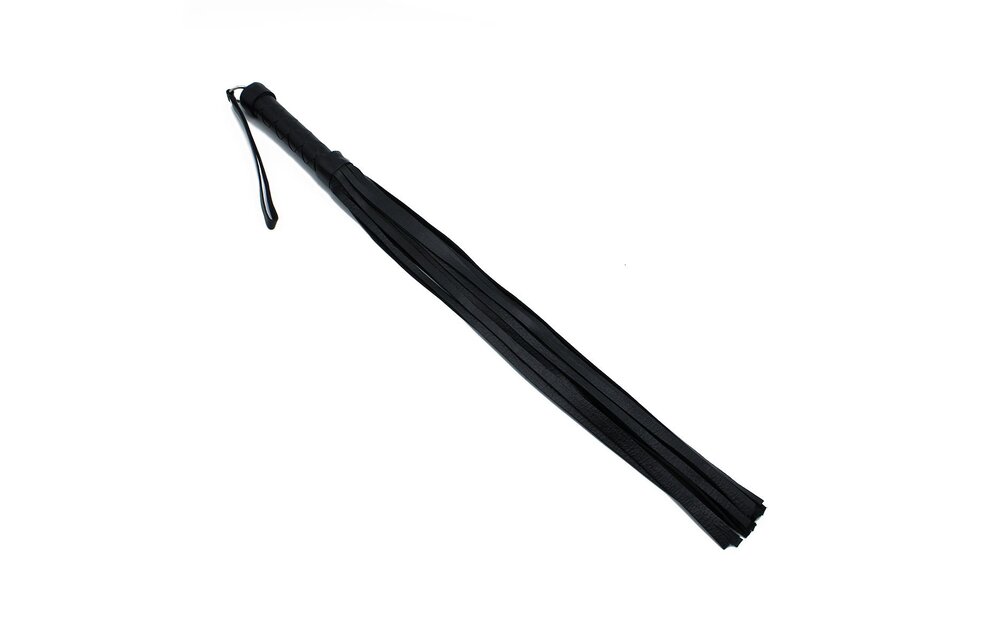 Schwarzer Leder-Flogger 66 cm mit geflochtenem Griff kaufen