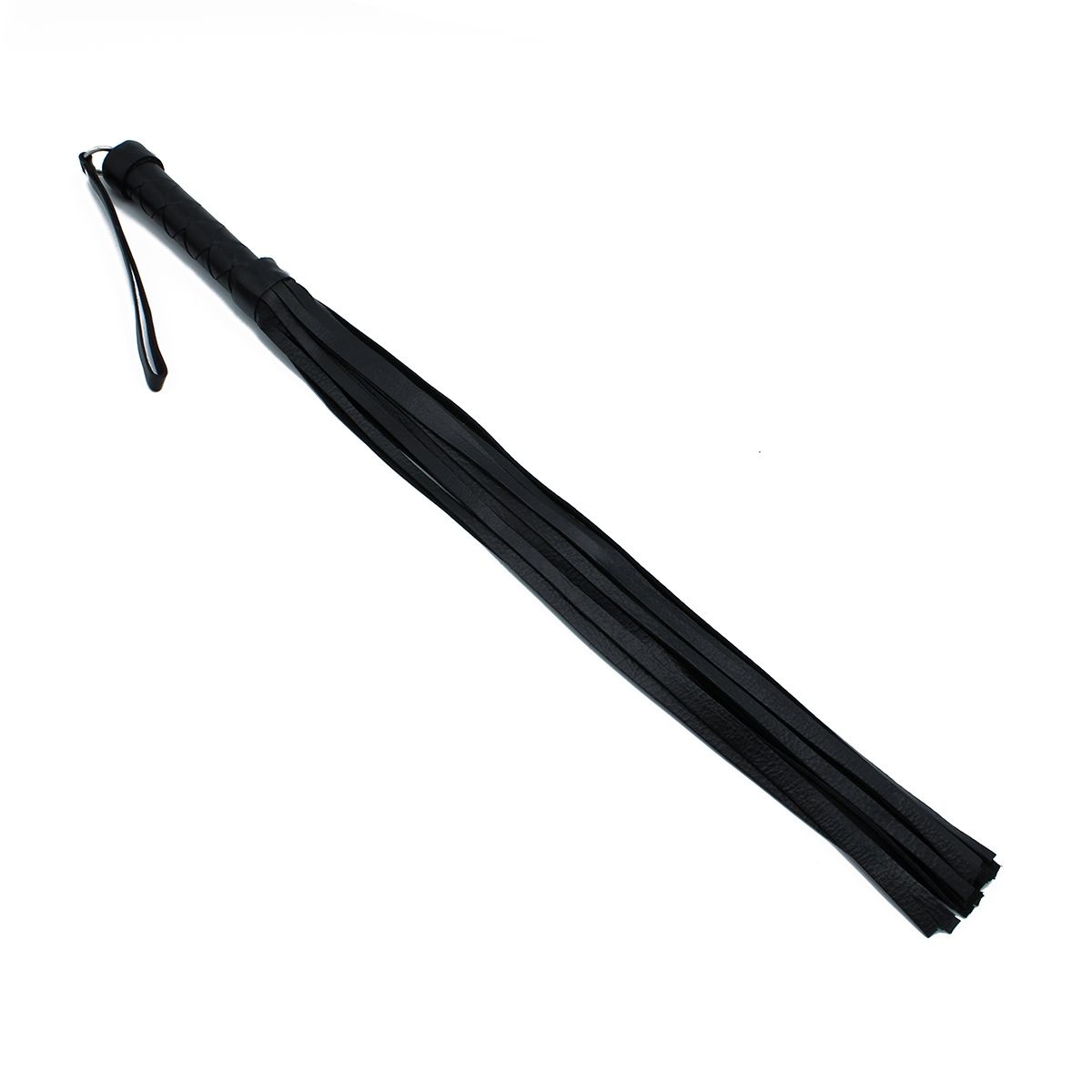 Black Leather Flogger 66 cm With Braided Handle Buy