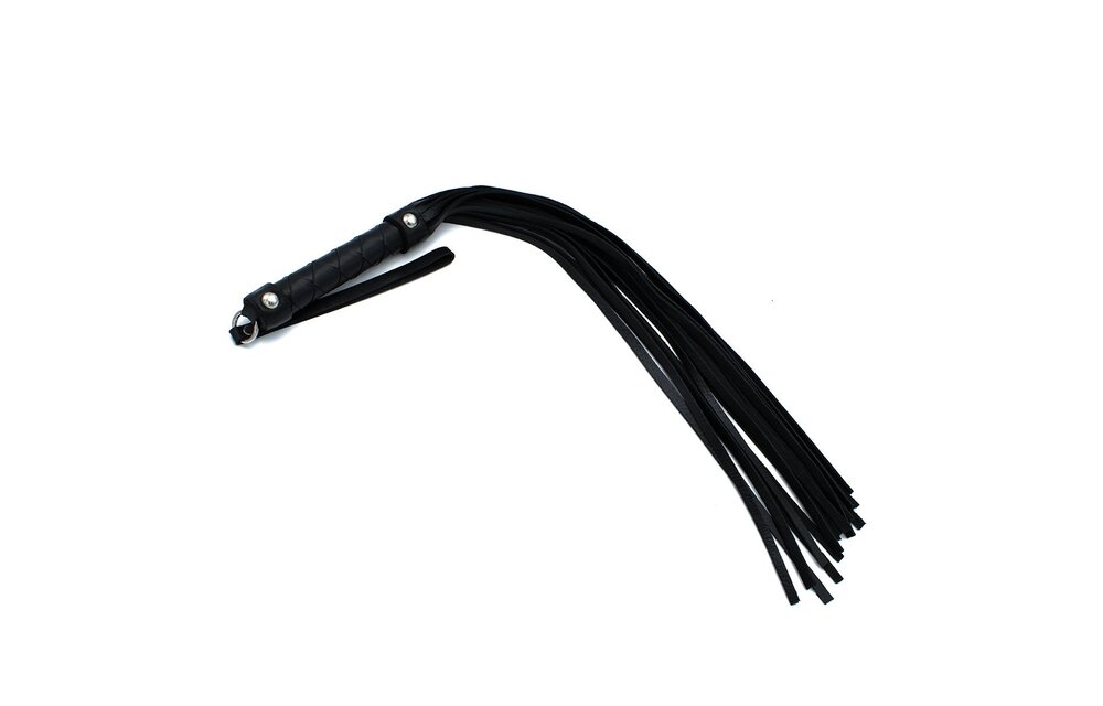 Schwarzer Leder-Flogger 66 cm mit geflochtenem Griff kaufen