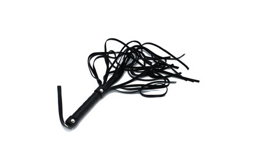 Black Leather Flogger 66 cm With Braided Handle Buy