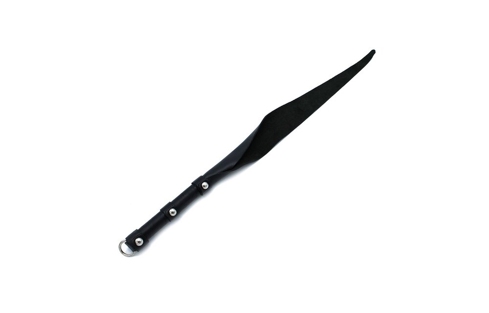 Schwarze Leder-Einzelriemenpeitsche 71 cm mit D-Ring – stilvoll & stark