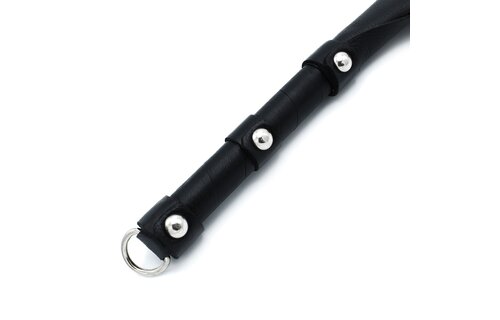 Schwarze Leder-Einzelflappen-Peitsche mit D-Ring