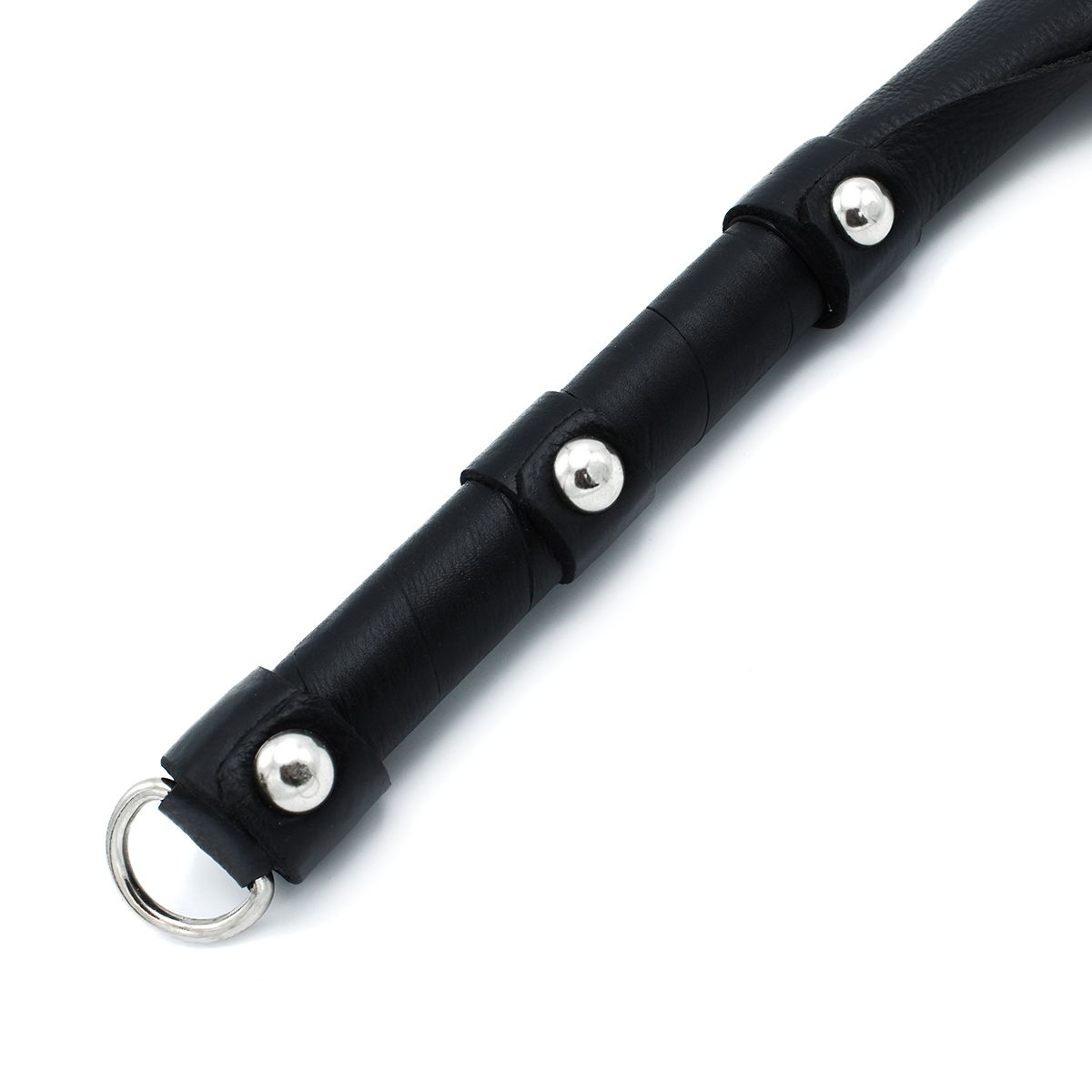 Black Leather Single Flap Whip D-Ring