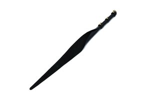 Black Leather Single Flap Whip Gold D-Ring