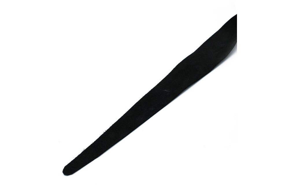 Schwarze Leder-Einzelriemenpeitsche mit goldenem D-Ring – 71 cm