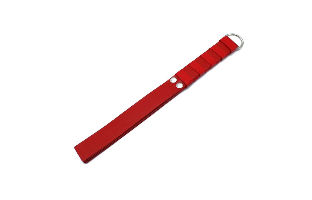Red Leather Paddle with Gold-Coloured D-Ring | Durable & Stylish