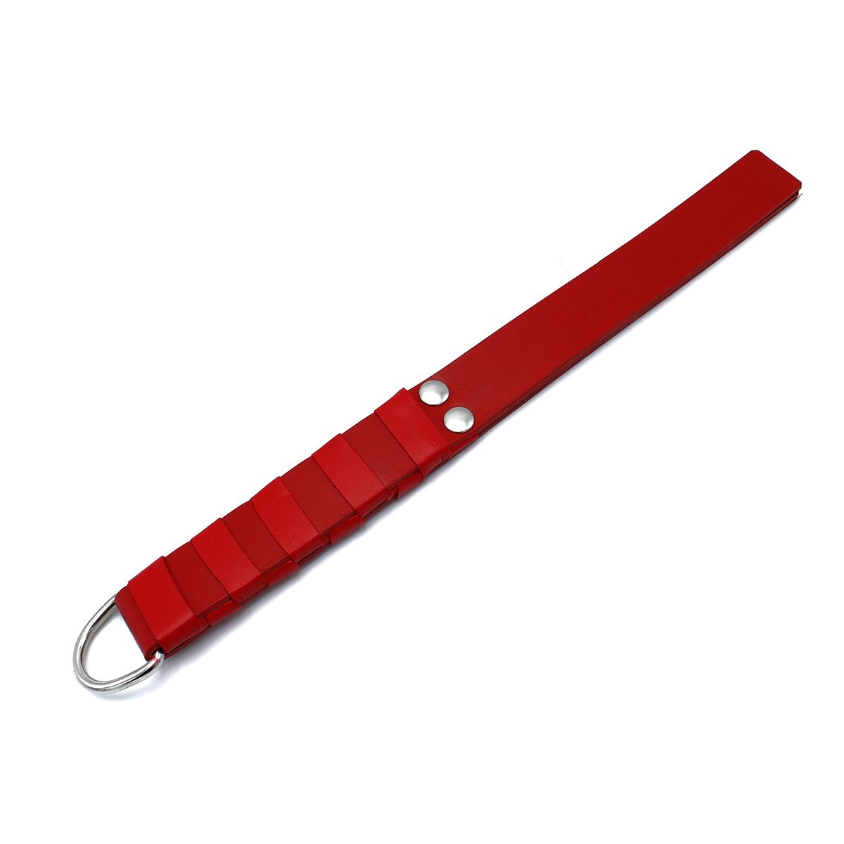 Red Leather Paddle with Gold D-Ring Handle
