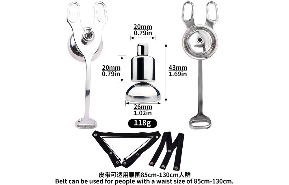 Adjustable Male-to-Female Chastity Belt With Strap | Metal