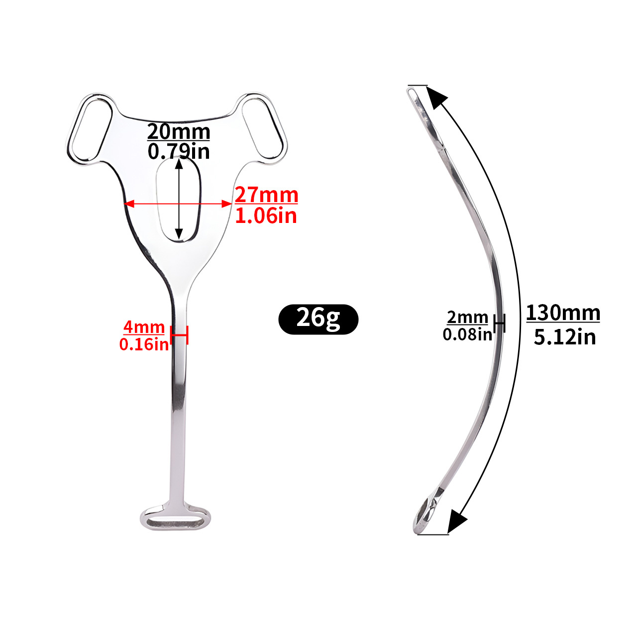 Male to Female Chastity Plate with Belt