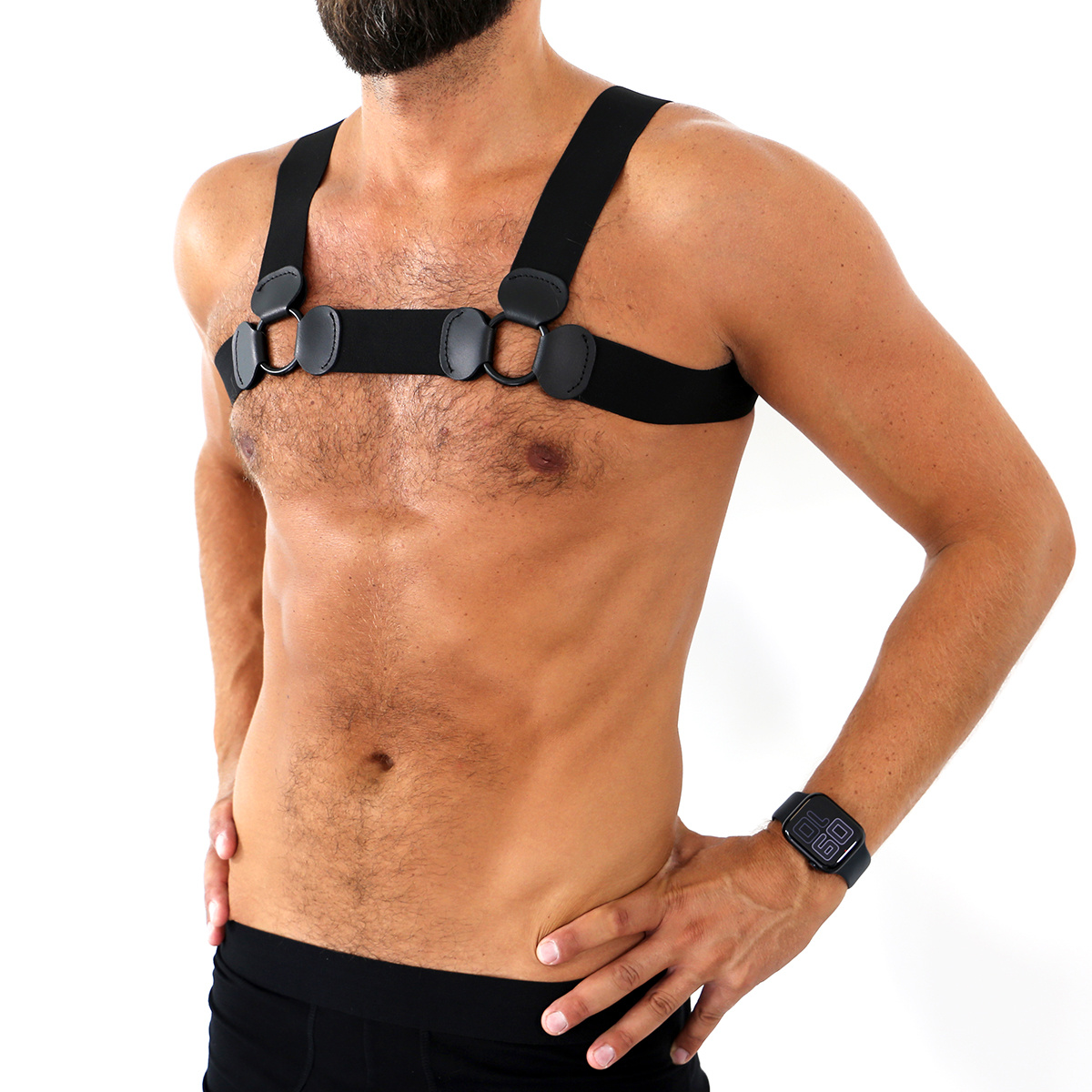Elastic Chest Harness Black S/M – Comfort & Style