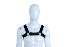 Elastisches Brustgeschirr Schwarz L/XL