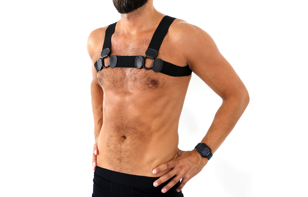 Elastic Chest Harness Black L/XL – Comfort & Style