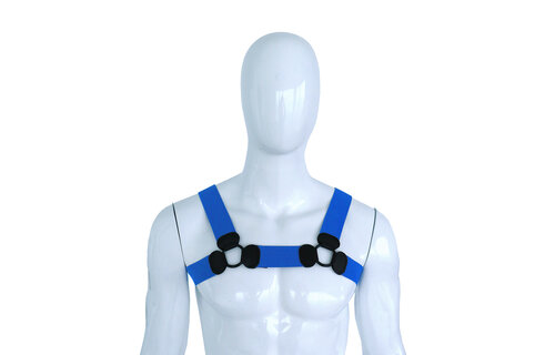 Elastisches Brustgeschirr Blau S/M
