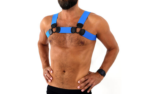 Elastic Chest Harness Blue L/XL