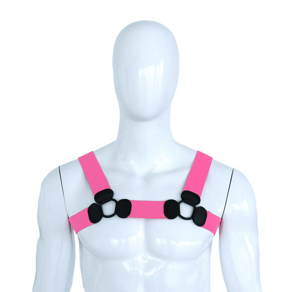 Elastic Pink Chest Harness S/M – Stylish & Comfortable