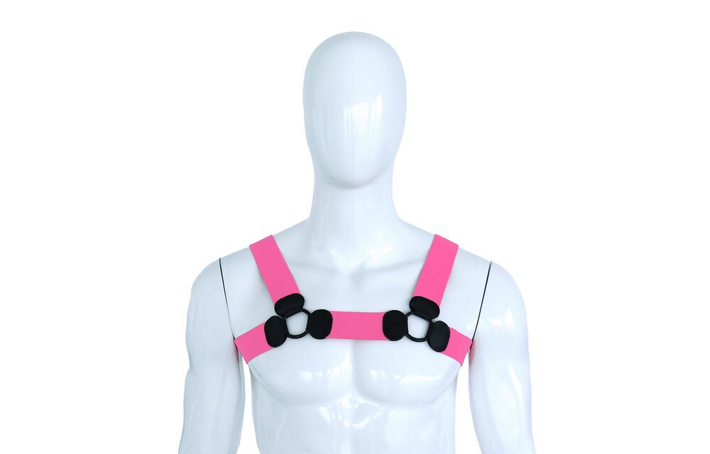 Elastisches rosa Brustgeschirr L/XL – Komfort & Stil