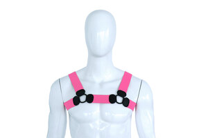Elastisches Brustgeschirr Rosa L/XL