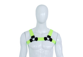 Elastic Chest Harness Green S/M