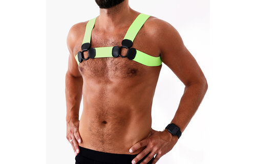 Elastic Chest Harness Green S/M