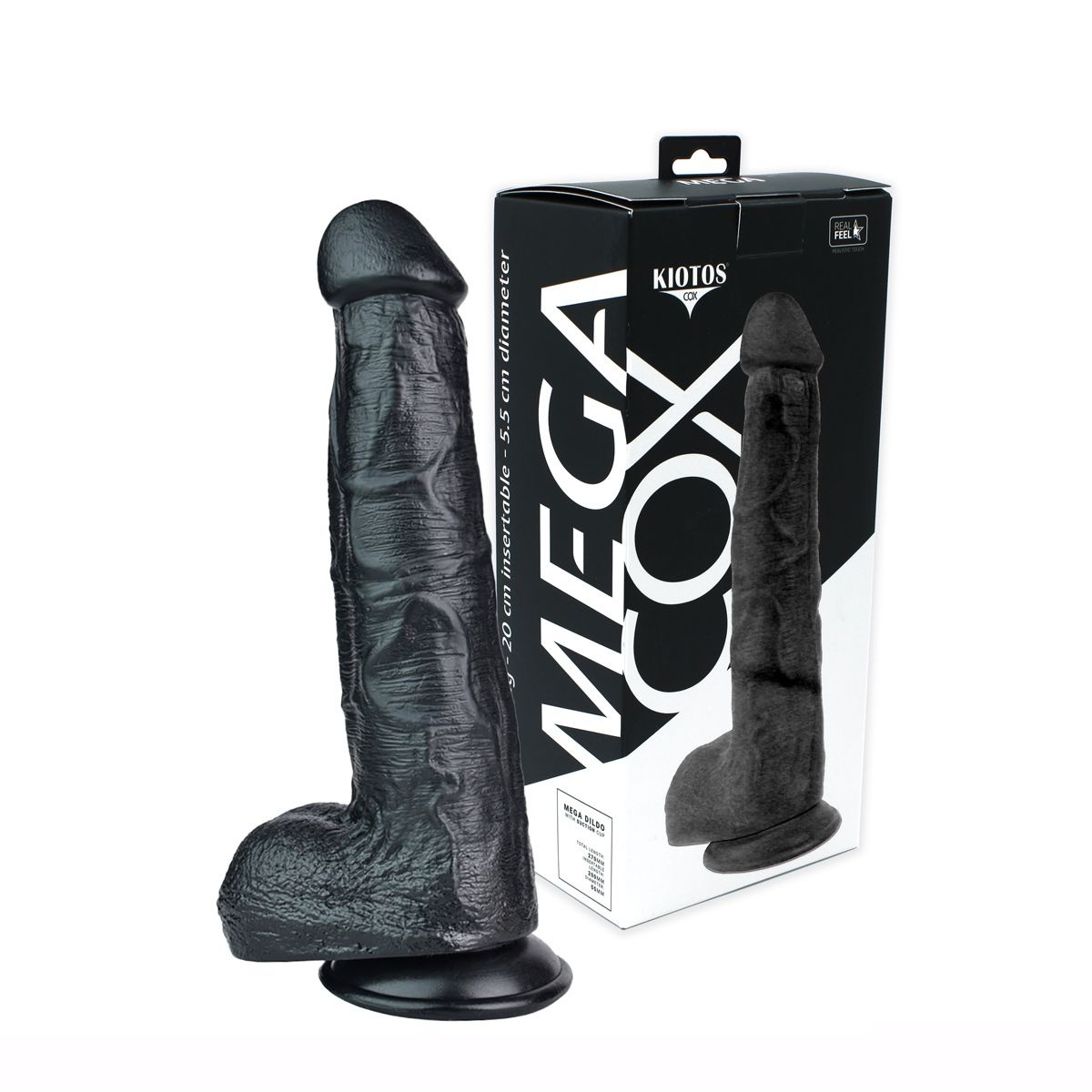 Kiotos Cox MEGA Schwarz Dildo 27 cm – Realistisch & Langlebig