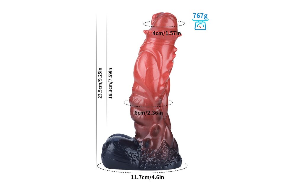 Radiant Red Dildo 23,5 cm – Kosmisch Genot & Luxe Siliconen