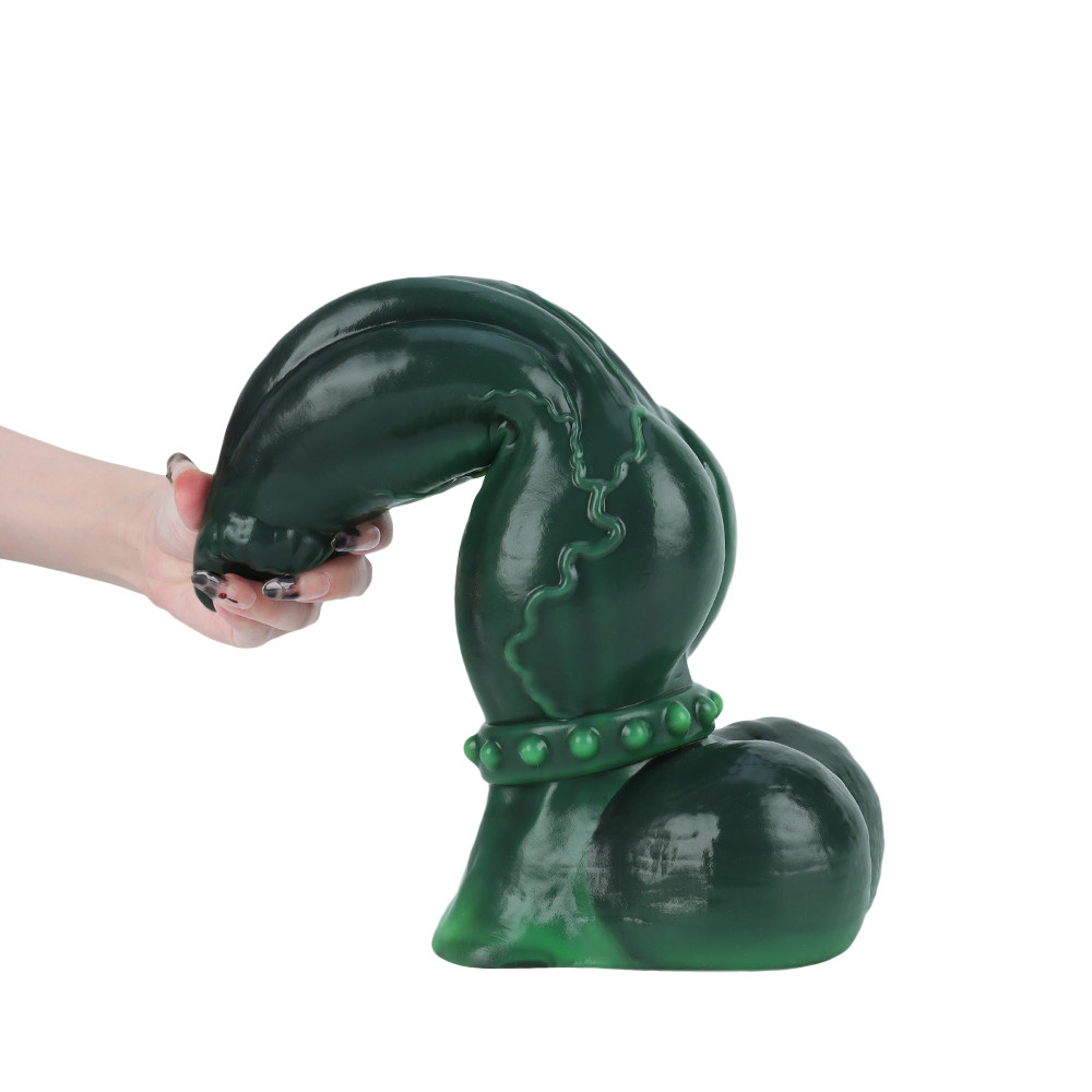Emerald Excitement Dildo 34,3 cm – Hochwertiges Platinsilikon