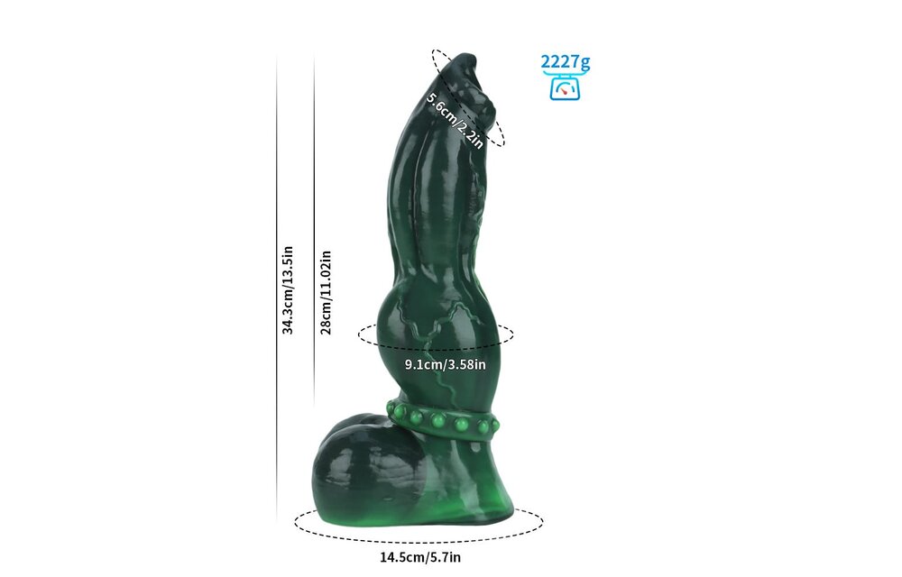 Emerald Excitement Dildo 34,3 cm – Hochwertiges Platinsilikon