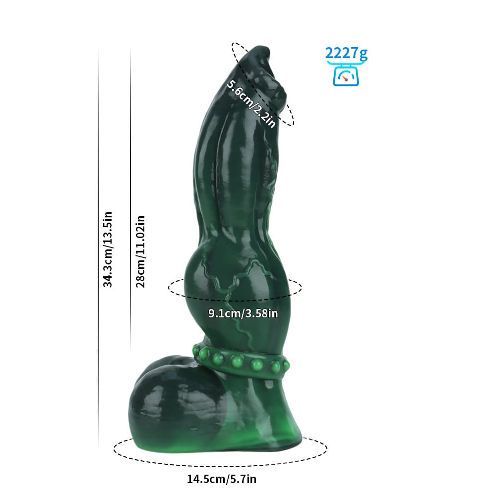 Emerald Excitement Dildo 34,3 cm – Hochwertiges Platinsilikon