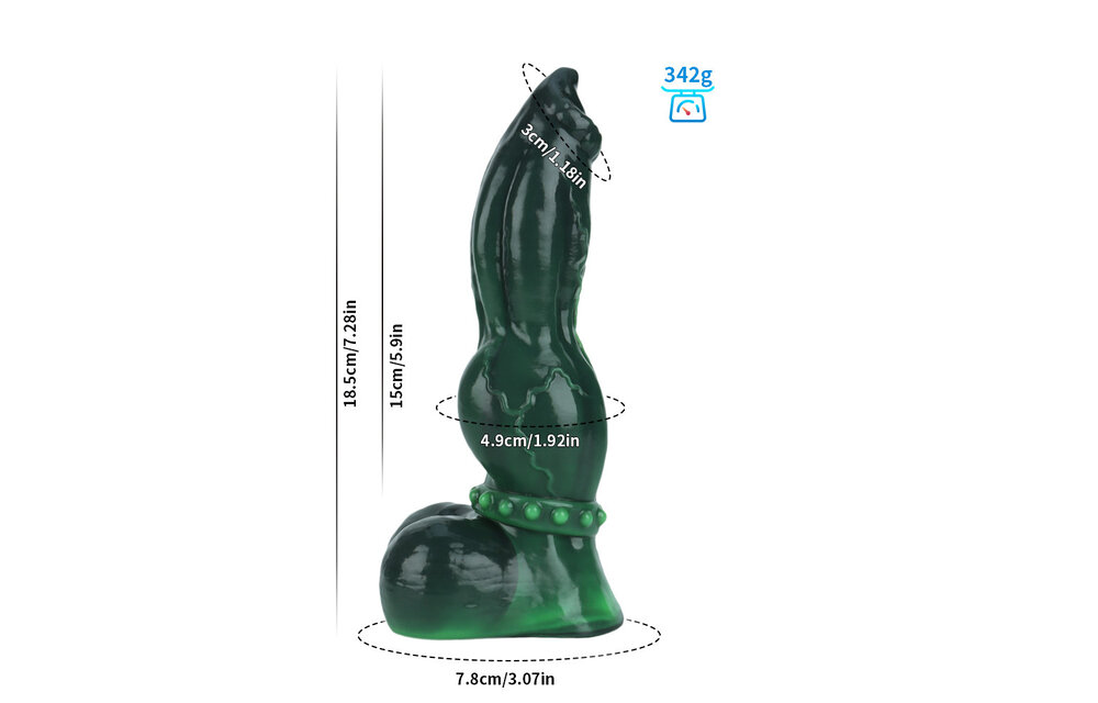 Emerald Excitement Dildo 18,5 cm – Premium-Platin-Silikon Grün