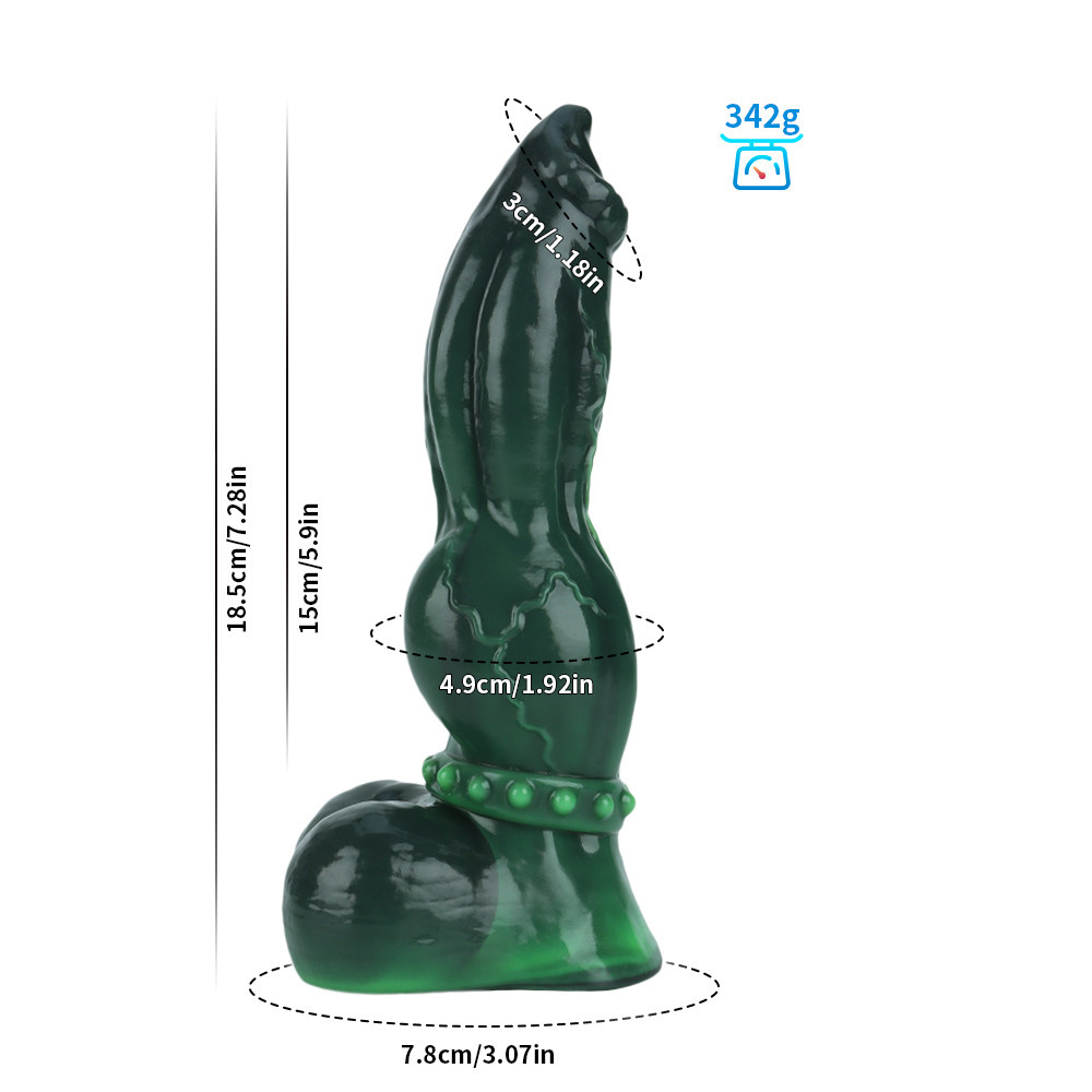 Emerald Excitement Dildo 18,5 cm – Premium-Platin-Silikon Grün