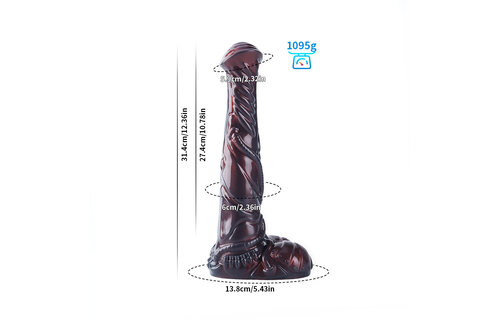 Meteor Mustang Dildo 31,4 cm – Premium-Platin-Silikon