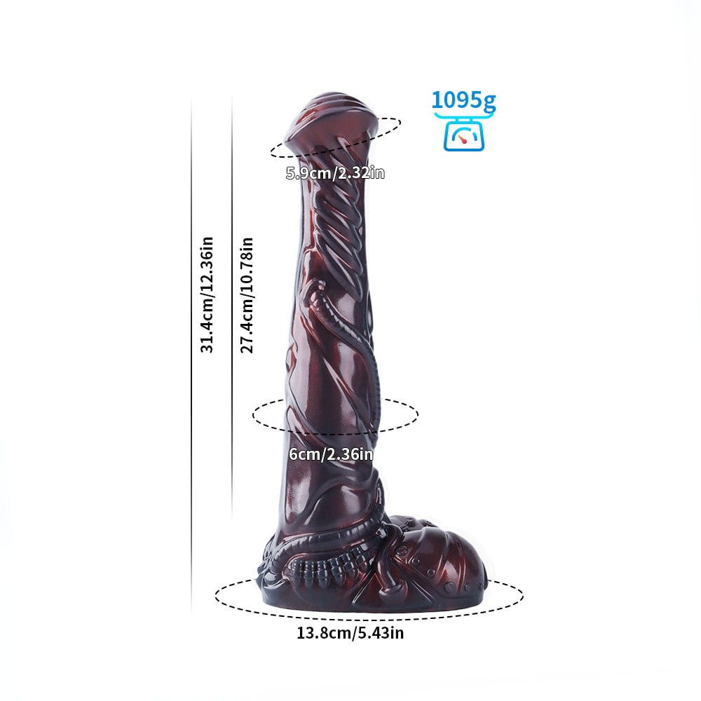 Meteor Mustang Dildo 31,4 cm – Premium-Platin-Silikon