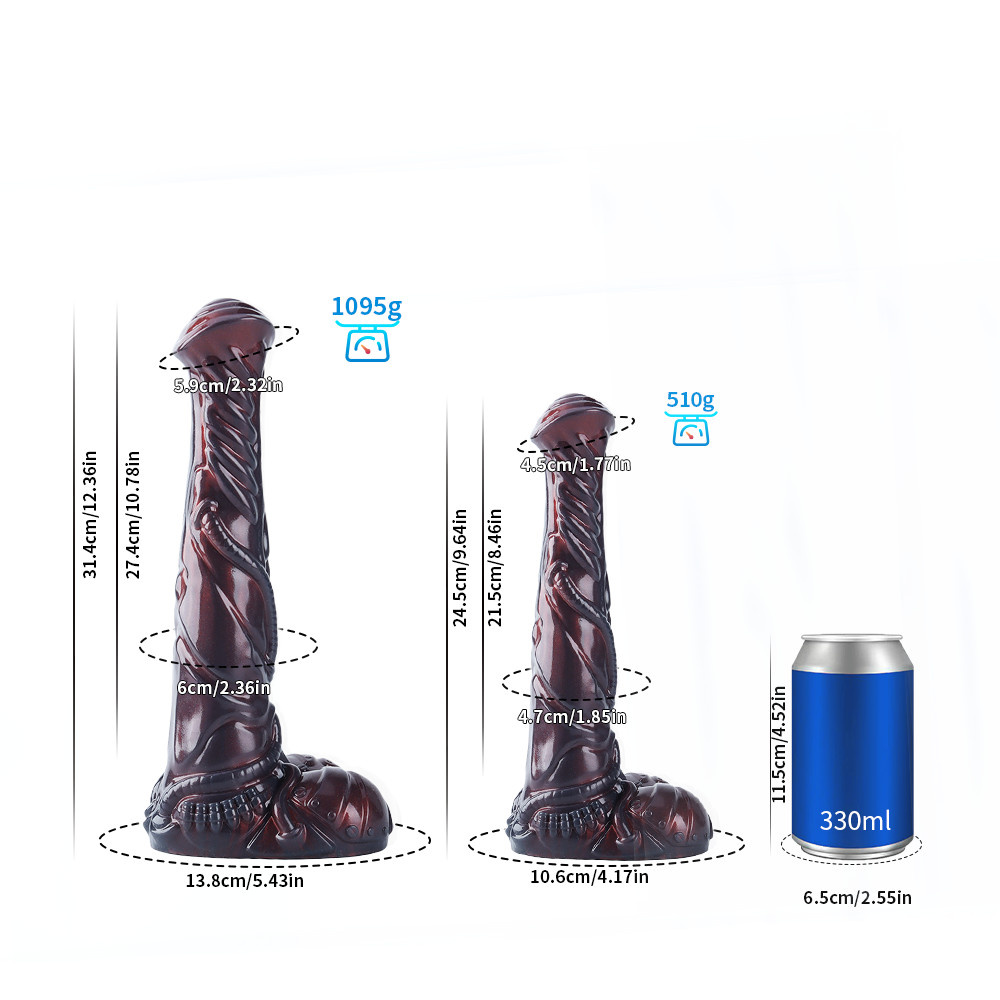 Meteor Mustang Dildo 31,4 cm – Premium-Platin-Silikon