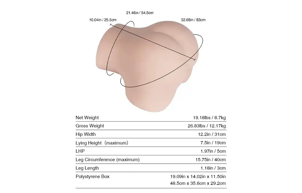 Mia Sex Doll 8.7 kg | Realistic Removable Vagina Torso