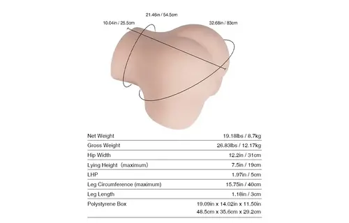 Mia Sexpuppe 8,7 kg | Realistischer Torso mit herausnehmbarer Vagina