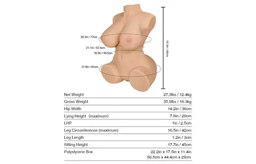 Britney 2.0 | Realistische BBW Sekspop met 12,4 kg Gewicht