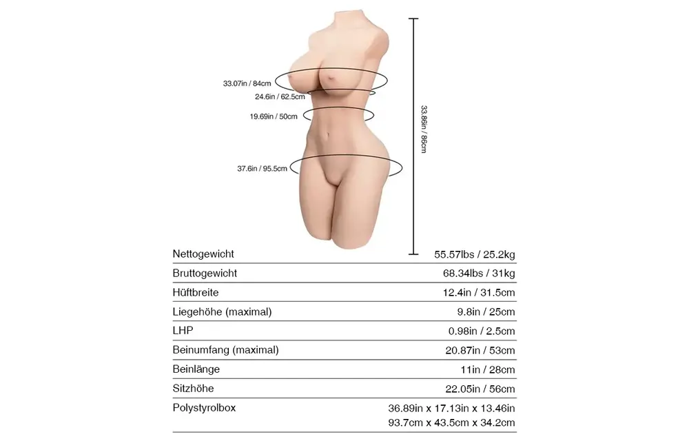 Aurora 2.0 | Lebensechte Anime-Sexpuppe 25,2 kg Schlanker Körper