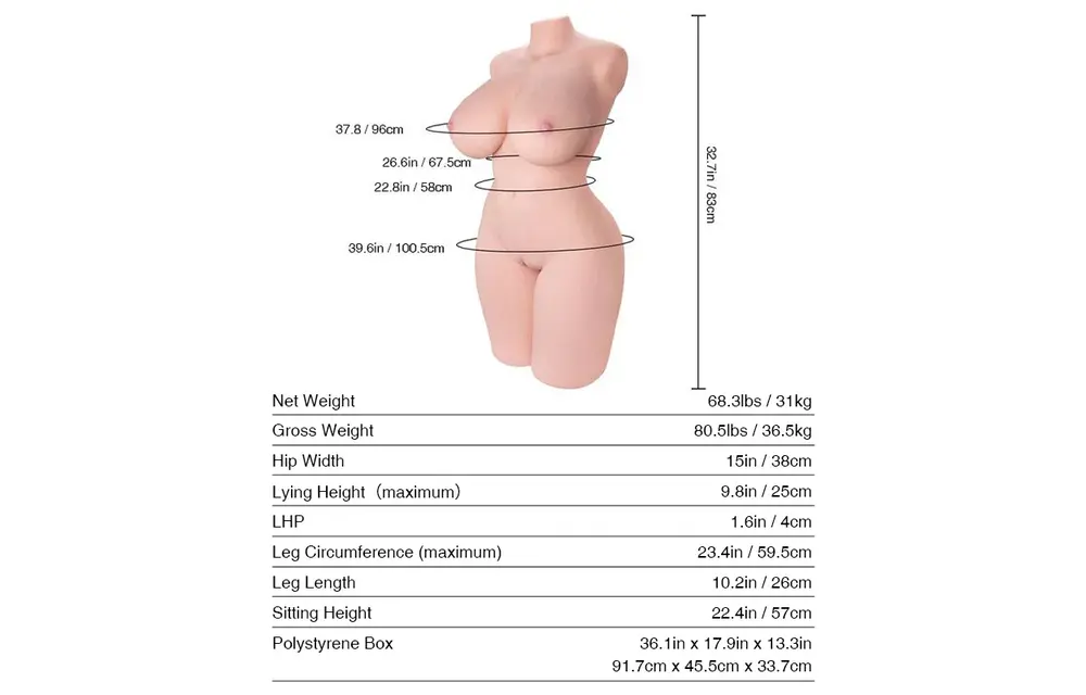 Monroe 2.0 BBW Sekspop | Realistisch, Zacht & 31 kg Gewicht
